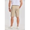 COOFANDY Men’s Casual Shorts Cotton Elastic Waist Drawstring Shorts Lightweight Summer Beach Shorts(A-khaki)