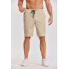 COOFANDY Men’s Casual Shorts Cotton Elastic Waist Drawstring Shorts Lightweight Summer Beach Shorts(A-khaki)