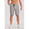 COOFANDY Men’s Casual Shorts Cotton Elastic Waist Drawstring Shorts Lightweight Summer Beach Shorts(A-light Grey)