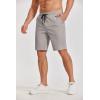 COOFANDY Men’s Casual Shorts Cotton Elastic Waist Drawstring Shorts Lightweight Summer Beach Shorts(A-light Grey)