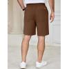 COOFANDY Men’s Casual Shorts Cotton Elastic Waist Drawstring Shorts Lightweight Summer Beach Shorts(Brown-2)