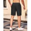 COOFANDY Mens Casual Shorts Elastic Waist Drawstring Textured Summer Beach Short(Black)