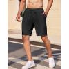 COOFANDY Mens Casual Shorts Elastic Waist Drawstring Textured Summer Beach Short(Black)