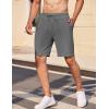 COOFANDY Mens Casual Shorts Elastic Waist Drawstring Textured Summer Beach Short(Dark Grey)