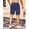 COOFANDY Mens Casual Shorts Elastic Waist Drawstring Textured Summer Beach Short(Navy Blue)