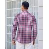 COOFANDY Mens Dress Shirts Long Sleeve Plaid Cotton Button Down Shirts Wrinkle Free Business Casual Shirt(Navy Red Plaid)
