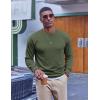 COOFANDY Men’s Fleece Crewneck Sweatshirt Casual Long Sleeve Pullover Fall Winter Warm Sweatshirts Fashion Pullovers(Army Green)