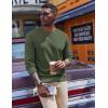 COOFANDY Men’s Fleece Crewneck Sweatshirt Casual Long Sleeve Pullover Fall Winter Warm Sweatshirts Fashion Pullovers(Army Green)
