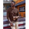 COOFANDY Men’s Fleece Crewneck Sweatshirt Casual Long Sleeve Pullover Fall Winter Warm Sweatshirts Fashion Pullovers(Brown)