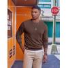 COOFANDY Men’s Fleece Crewneck Sweatshirt Casual Long Sleeve Pullover Fall Winter Warm Sweatshirts Fashion Pullovers(Brown)