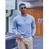 COOFANDY Men’s Fleece Crewneck Sweatshirt Casual Long Sleeve Pullover Fall Winter Warm Sweatshirts Fashion Pullovers(Light Blue)