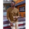 COOFANDY Men’s Fleece Crewneck Sweatshirt Casual Long Sleeve Pullover Fall Winter Warm Sweatshirts Fashion Pullovers(Light Brown)