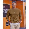 COOFANDY Men’s Fleece Crewneck Sweatshirt Casual Long Sleeve Pullover Fall Winter Warm Sweatshirts Fashion Pullovers(Light Brown)