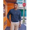 COOFANDY Men’s Fleece Crewneck Sweatshirt Casual Long Sleeve Pullover Fall Winter Warm Sweatshirts Fashion Pullovers(Navy Blue)