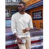 COOFANDY Men’s Fleece Crewneck Sweatshirt Casual Long Sleeve Pullover Fall Winter Warm Sweatshirts Fashion Pullovers(White)