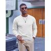 COOFANDY Men’s Fleece Crewneck Sweatshirt Casual Long Sleeve Pullover Fall Winter Warm Sweatshirts Fashion Pullovers(White)