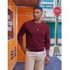 COOFANDY Men’s Fleece Crewneck Sweatshirt Casual Long Sleeve Pullover Fall Winter Warm Sweatshirts Fashion Pullovers(Wine Red)