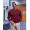 COOFANDY Men’s Fleece Crewneck Sweatshirt Casual Long Sleeve Pullover Fall Winter Warm Sweatshirts Fashion Pullovers(Wine Red)