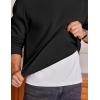 COOFANDY Men’s Fleece Crewneck Sweatshirt Cotton Long Sleeve Pullover Casual Thermal Shirts(Black)