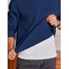 COOFANDY Men’s Fleece Crewneck Sweatshirt Cotton Long Sleeve Pullover Casual Thermal Shirts(Blue Purple)