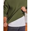 COOFANDY Men’s Fleece Crewneck Sweatshirt Cotton Long Sleeve Pullover Casual Thermal Shirts(Dark Green)