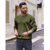 COOFANDY Men’s Fleece Crewneck Sweatshirt Cotton Long Sleeve Pullover Casual Thermal Shirts(Dark Green)