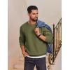 COOFANDY Men’s Fleece Crewneck Sweatshirt Cotton Long Sleeve Pullover Casual Thermal Shirts(Dark Green)