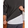 COOFANDY Men’s Fleece Crewneck Sweatshirt Cotton Long Sleeve Pullover Casual Thermal Shirts(Dark Grey)