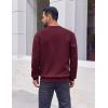 COOFANDY Men’s Fleece Crewneck Sweatshirt Cotton Long Sleeve Pullover Casual Thermal Shirts(Dark Red)