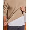 COOFANDY Men’s Fleece Crewneck Sweatshirt Cotton Long Sleeve Pullover Casual Thermal Shirts(Khaki)