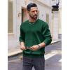 COOFANDY Men’s Fleece Crewneck Sweatshirt Cotton Long Sleeve Pullover Casual Thermal Shirts(Lake Green)