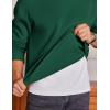 COOFANDY Men’s Fleece Crewneck Sweatshirt Cotton Long Sleeve Pullover Casual Thermal Shirts(Lake Green)