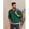 COOFANDY Men’s Fleece Crewneck Sweatshirt Cotton Long Sleeve Pullover Casual Thermal Shirts(Lake Green)