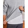 COOFANDY Men’s Fleece Crewneck Sweatshirt Cotton Long Sleeve Pullover Casual Thermal Shirts(Light Grey)