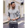 COOFANDY Men’s Fleece Crewneck Sweatshirt Cotton Long Sleeve Pullover Casual Thermal Shirts(Light Grey)