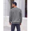 COOFANDY Men’s Fleece Crewneck Sweatshirt Cotton Long Sleeve Pullover Casual Thermal Shirts(Mid Grey)