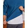 COOFANDY Men’s Fleece Crewneck Sweatshirt Cotton Long Sleeve Pullover Casual Thermal Shirts(Navy)