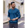 COOFANDY Men’s Fleece Crewneck Sweatshirt Cotton Long Sleeve Pullover Casual Thermal Shirts(Navy)