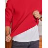 COOFANDY Men’s Fleece Crewneck Sweatshirt Cotton Long Sleeve Pullover Casual Thermal Shirts(Red)