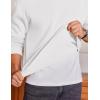 COOFANDY Men’s Fleece Crewneck Sweatshirt Cotton Long Sleeve Pullover Casual Thermal Shirts(White)