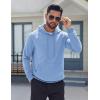 COOFANDY Men’s Fleece Hoodie Long Sleeve Hooded Sweatshirt Casual Basic Essential Drawstring Pullover Hoodie With Pocket(Sky Blue)