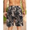COOFANDY Men’s Hawaiian Beach Shorts Elastic Waist Drawstring Lightweight Summer Casual Shorts with Pocket(Black-grey Leaf)
