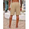 COOFANDY Men’s Hawaiian Beach Shorts Elastic Waist Drawstring Lightweight Summer Casual Shorts with Pocket(Khaki)