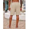 COOFANDY Men’s Hawaiian Beach Shorts Elastic Waist Drawstring Lightweight Summer Casual Shorts with Pocket(Light Khaki)