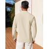 COOFANDY Men’s Henley Shirt Long Sleeve Lightweight Casual T-Shirt Summer Beach Hippie Tee Shirt(Vanilla Ice)