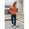 COOFANDY Men’s Hoodies Pullover Fleece Lined Hoodie Casual Long Sleeve Drawstring Hooded Sweatshirts with Kanga Pocket(Orange)