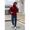 COOFANDY Men’s Hoodies Pullover Fleece Lined Hoodie Casual Long Sleeve Drawstring Hooded Sweatshirts with Kanga Pocket(Wine Red)