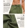 COOFANDY Men’s Linen Pants Casual Loose Fit Beach Summer Yoga Pant Lightweight Drawstring Linen Trousers(Army Green)