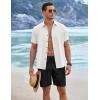 COOFANDY Mens Linen Shorts 9″ Elastic Waist Drawstring Casual Shorts Lightweight Summer Beach Shorts Black