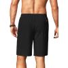 COOFANDY Mens Linen Shorts 9″ Elastic Waist Drawstring Casual Shorts Lightweight Summer Beach Shorts Black